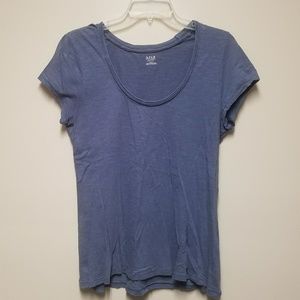 A.n.a. Petite Blue Scoop-Neck Tee